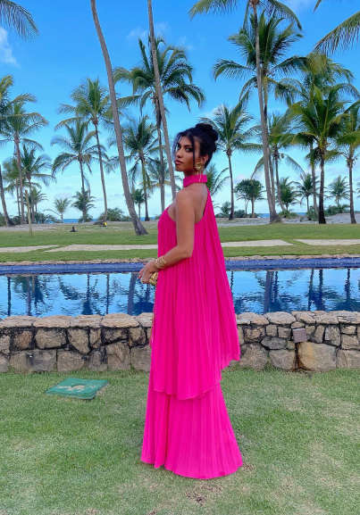 Elegant Long Pleated High Neck Evening Dresses A-Line Chiffon Formal Dress for Women - View 4 | VelvetHem