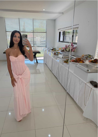 Sweet Pink Strapless Mermaid Sequin Chiffon Long Prom Dress Birthday Dress