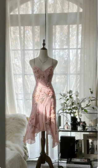 Vintage Green Chiffon Beaded Birthday Dress Homecoming Dress - View 7 | VelvetHem