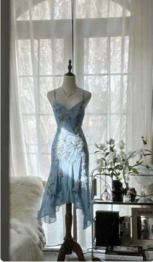 Vintage Green Chiffon Beaded Birthday Dress Homecoming Dress - View 9 | VelvetHem
