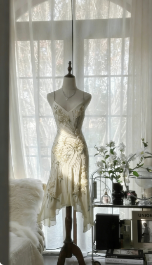 Vintage Green Chiffon Beaded Birthday Dress Homecoming Dress - View 10 | VelvetHem
