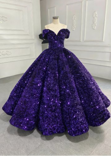 Burgundy Quinceanera Dress Off The Shoulder Sequins Ball Gown Sweet 16 Dress - View 10 | VelvetHem