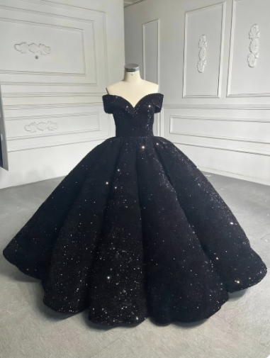 Burgundy Quinceanera Dress Off The Shoulder Sequins Ball Gown Sweet 16 Dress - View 4 | VelvetHem