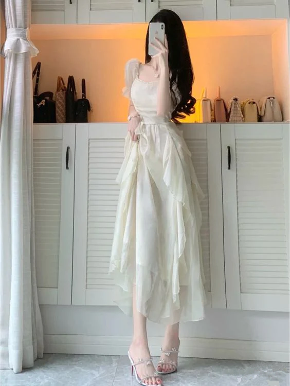 Charming Prom Dress Ivory Evening Dress - VelvetHem