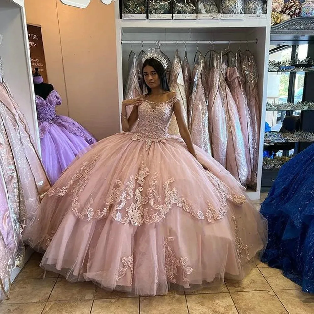 pink Quinceanera Dresses Ball Gown Formal Prom Graduation Gowns Princess Sweet 15 16 Dress - View 2 | VelvetHem