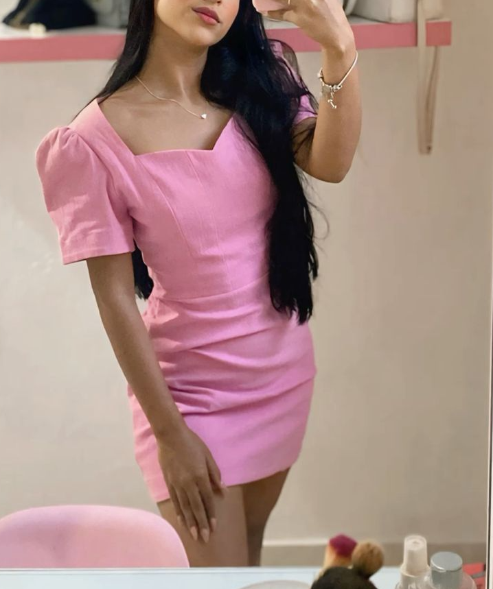 Pink Sheath Short Prom Dress,Pink Homecoming Dress fg6147 - VelvetHem