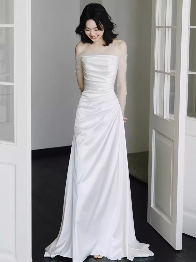 Simple Mermaid Sleeveless Long Prom Dress