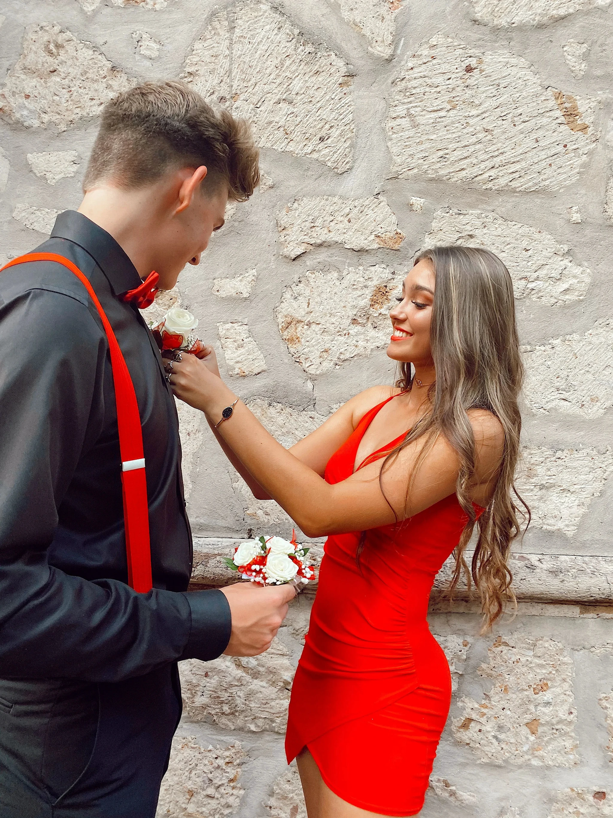 Red V Neck Sleeveless Homecoming Dress Party Dress (ZD11964) - VelvetHem