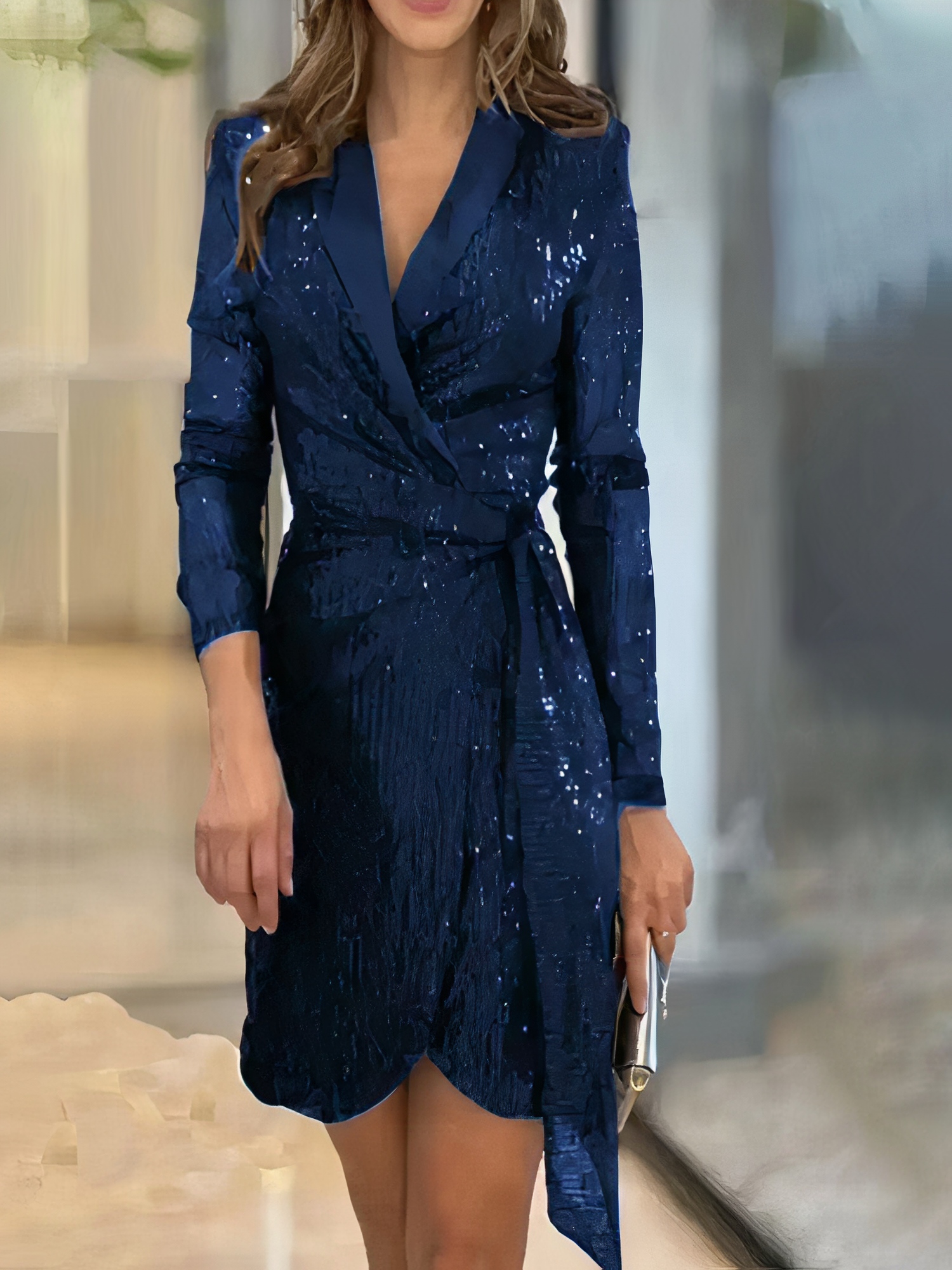 Alicia Timeless Shiny Dress Elevated Occasion Wear