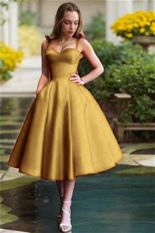 Red Spaghetti Strap Sweetheart Sleeveless A Line Short Homecoming Dress