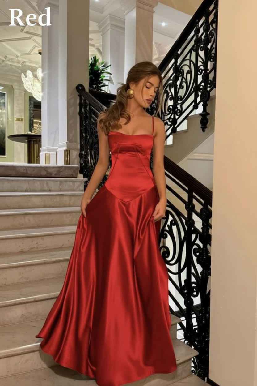 Suzhoufashion Brown Luxe Silk-Look Long Evening Dress With Fitted Bodice Formal Evening Gown