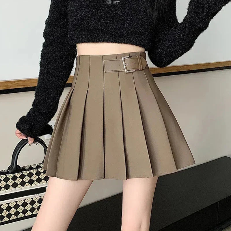 DressBetty - Fashionable High Waist Spring Summer Pleated Skirt - VelvetHem