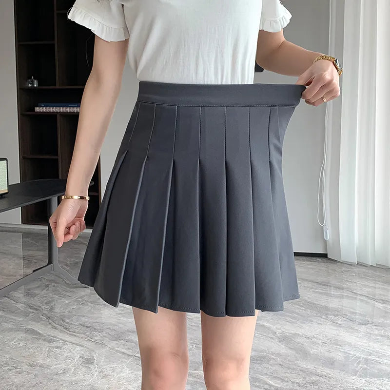 DressBetty - Korean Black Gray Pleated Summer Mini Skirt - VelvetHem