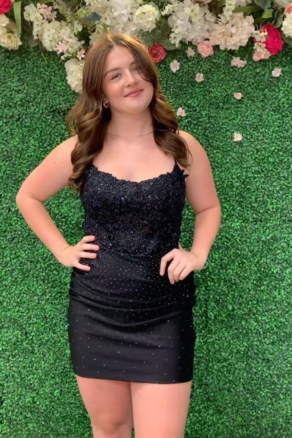 Dark Green Homecoming Dresses Beaded Short Tight Prom Dress with Appliques