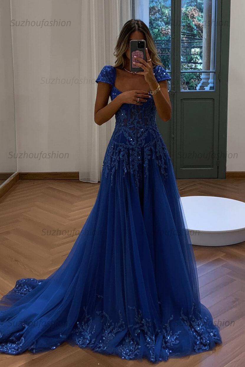 Suzhoufashion Gorgeous A Line Sweetheart Light Green Long Prom Dress With Appliques Formal Evening Gown