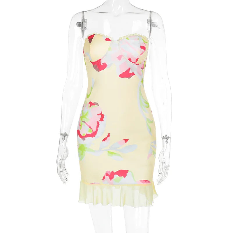 Printed Off - Shoulder Backless Party Dress for Women