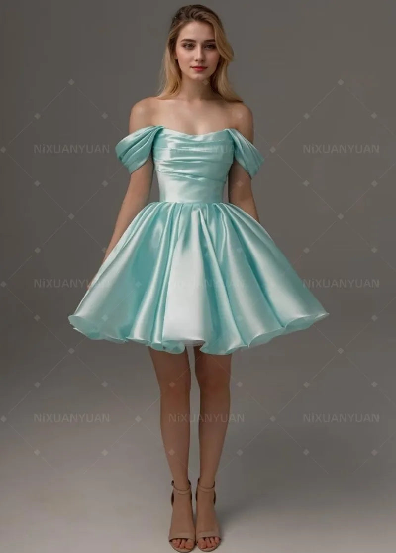 Cocktail Satin Graduation Prom Dress - VelvetHem