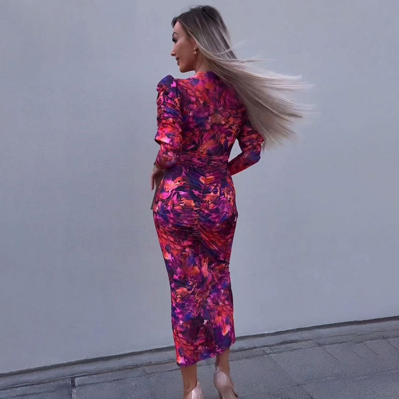 Eugenia Premium Long Sleeved Maxi Dress Elevated Occasion Wear