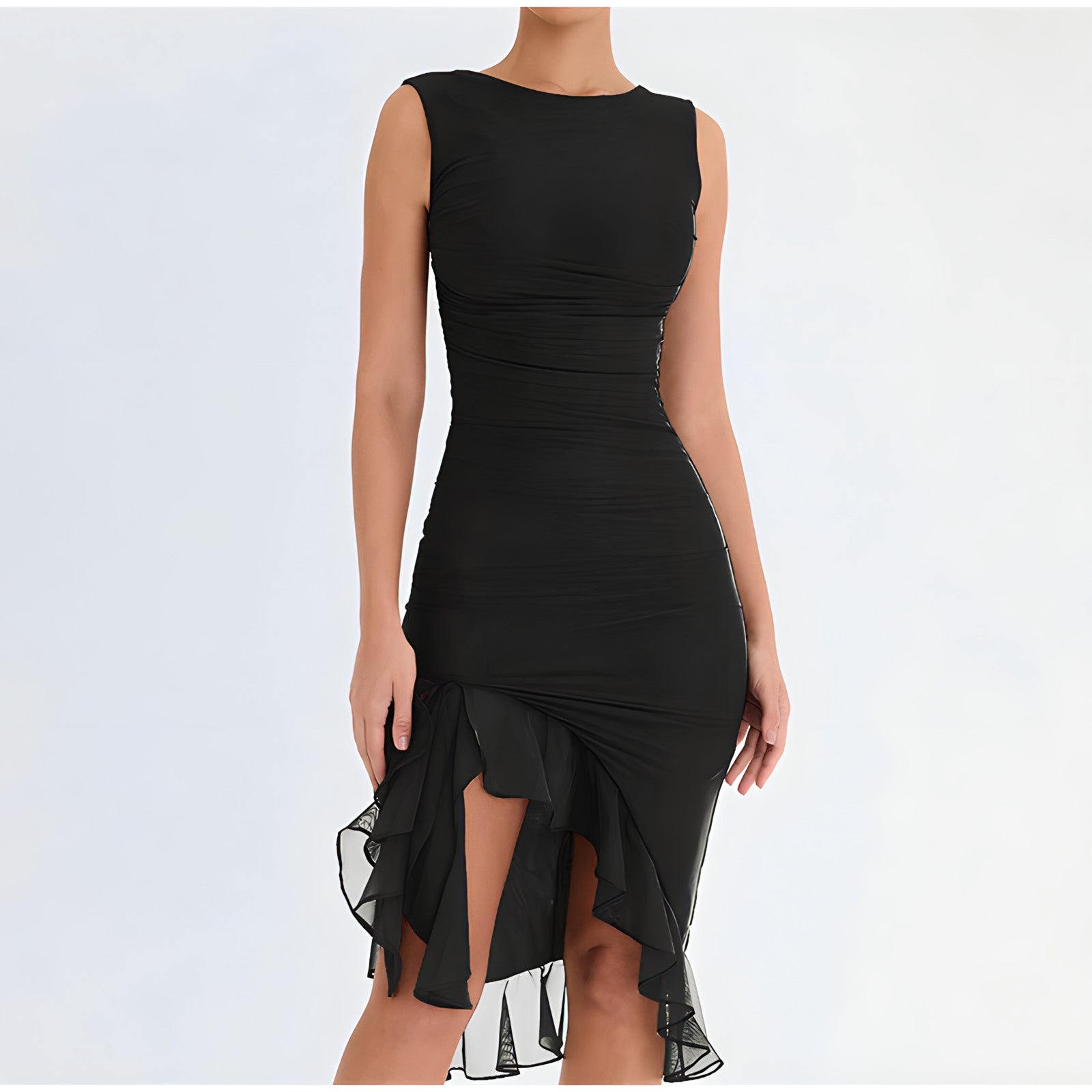 Penelope Effortless Midi Dress with Ruffles Boutique Collection