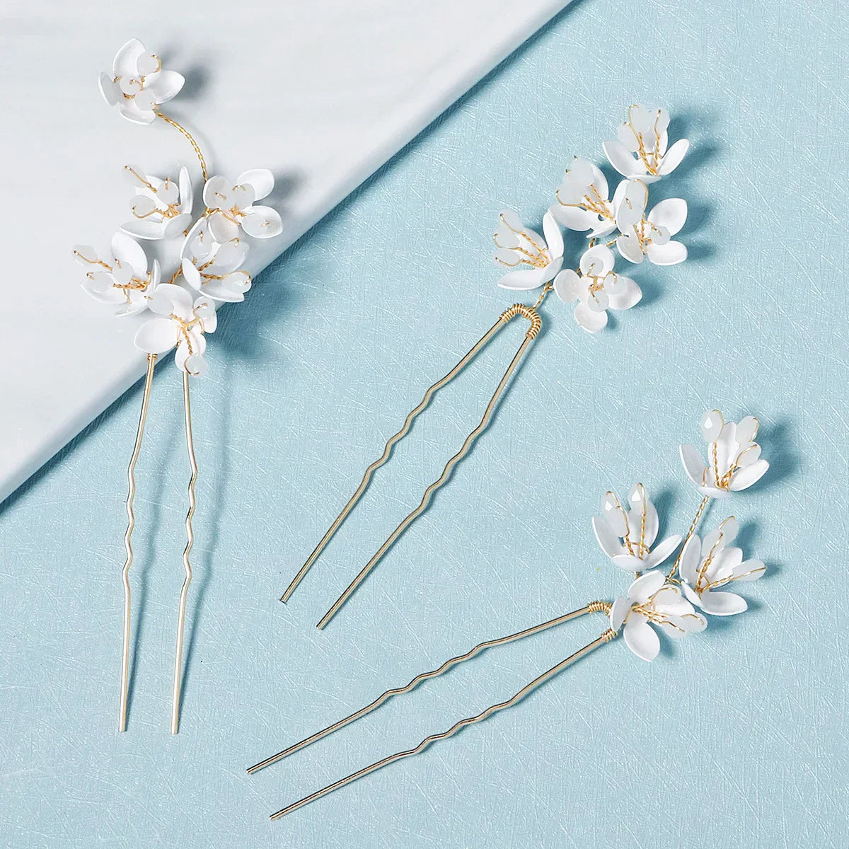Wedding Accessories Flower Head Pieces Gold Color Hairpins For Bridesmaids Brides Girl Women Hair Pins Clips Bridal Jewelry a