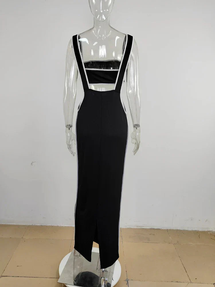 Slash Neck Hollow Design Two - Piece Dress