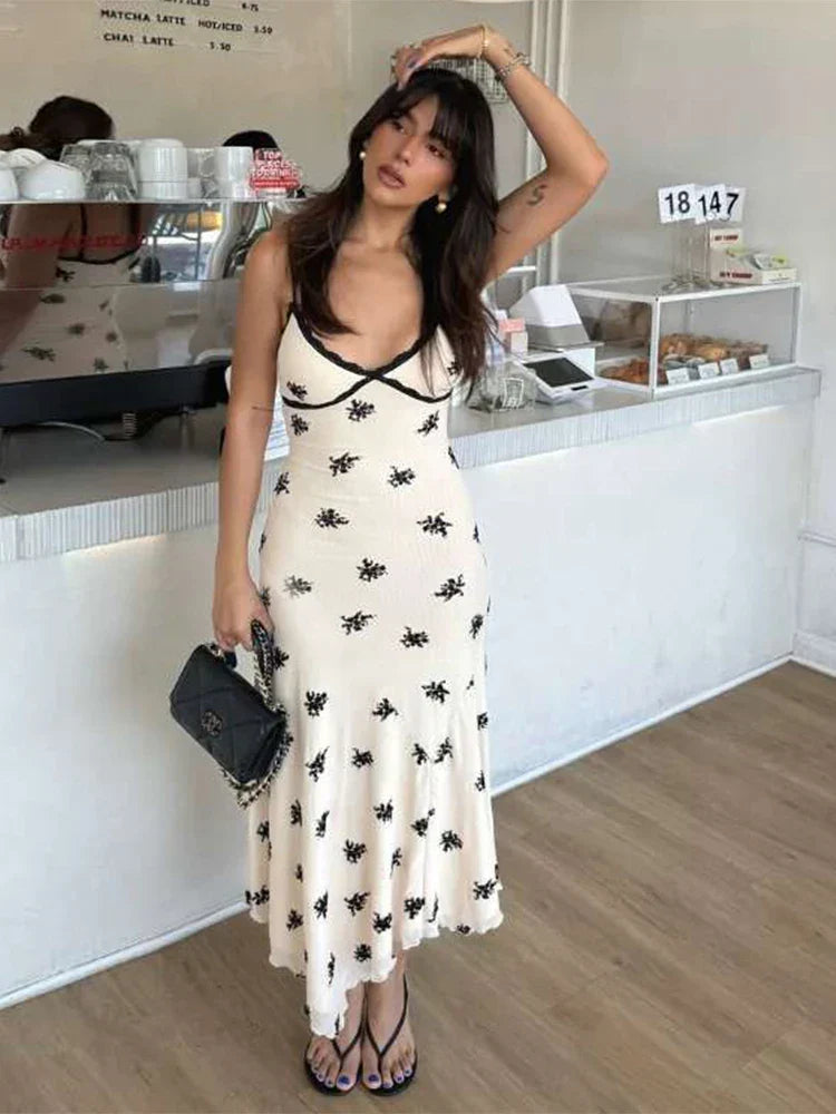Irregular Print Panel Midi Dress - VelvetHem