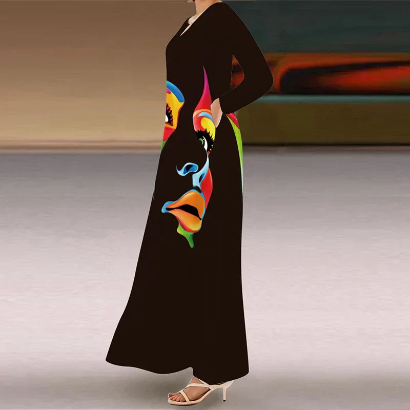 Pilar Printed Maxi Dress Dress with Relaxed Fit and Streetwear Style