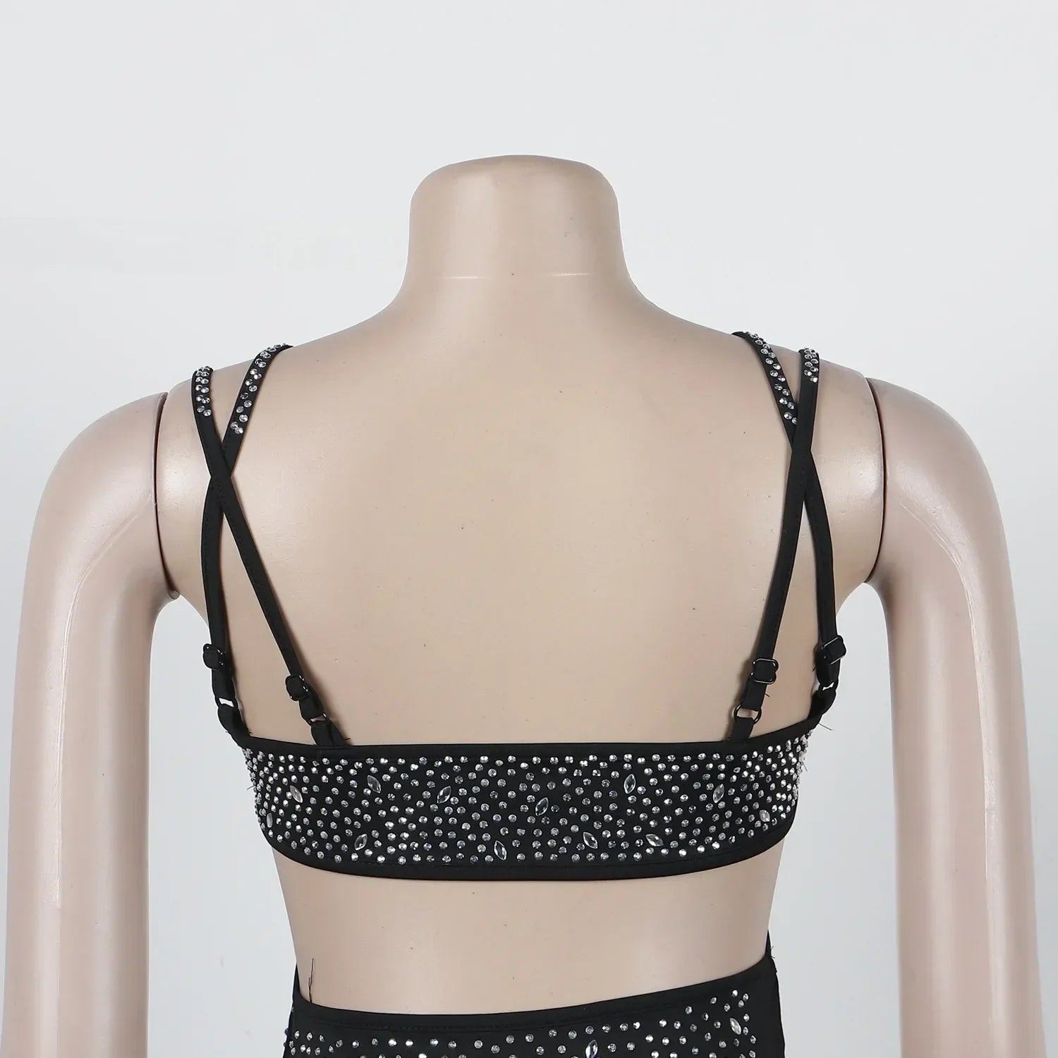 Spaghetti Strap Mesh Black Long Dress