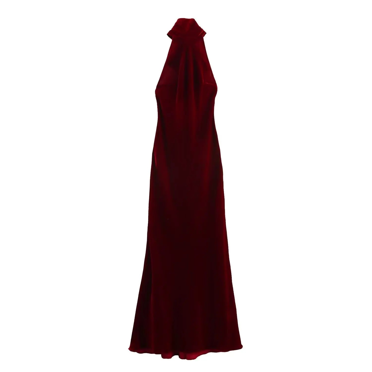 Solid Sleeveless Backless Bow Zipper Long Dress