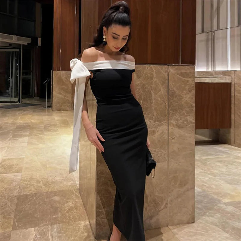 Diagonal Collar Backless Lace - Up Dress