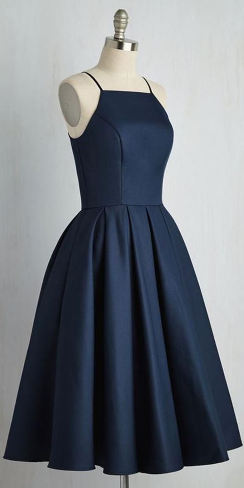 Simple Spaghetti Straps Short Homecoming Dress Cute Girls Short Cocktail Party Dress Short School Dance Dresses S5747 - VelvetHem