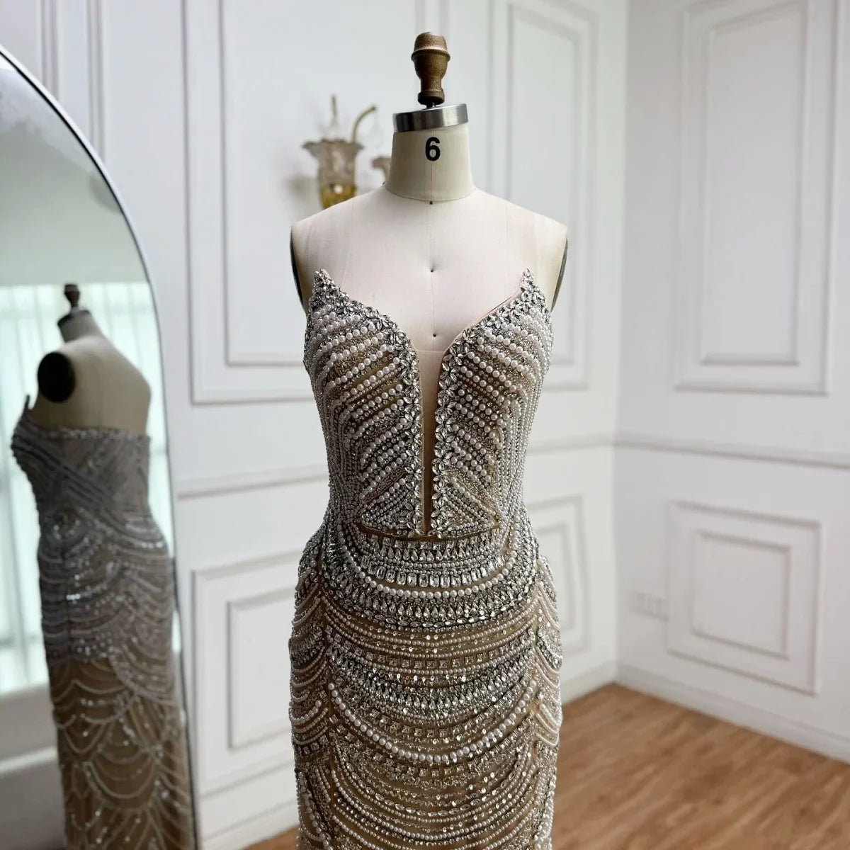 Zapdress Mermaid Beaded Pearls Evening Gala Dresses 2026 High End Strapless Party Gowns Robe De Soiree DLA72900 Customized (ZD17219)