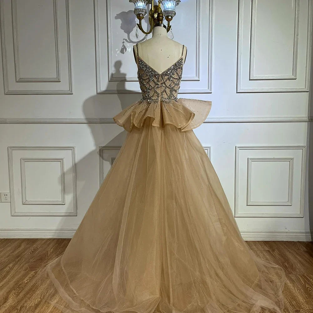 Zapdress Pink Spaghetti Strap Mermaid Beaded Evening Dresses with Overskirt Formal Party Gowns for Women DLA72810 Customized (ZD17232)
