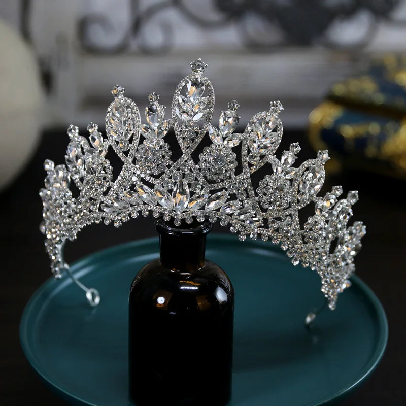 Bridal Tiaras Hair Accessories Luxury Full Zircon Wedding Crowns Diadem Headdress Baroque Brides Party Tiara Crown For Women