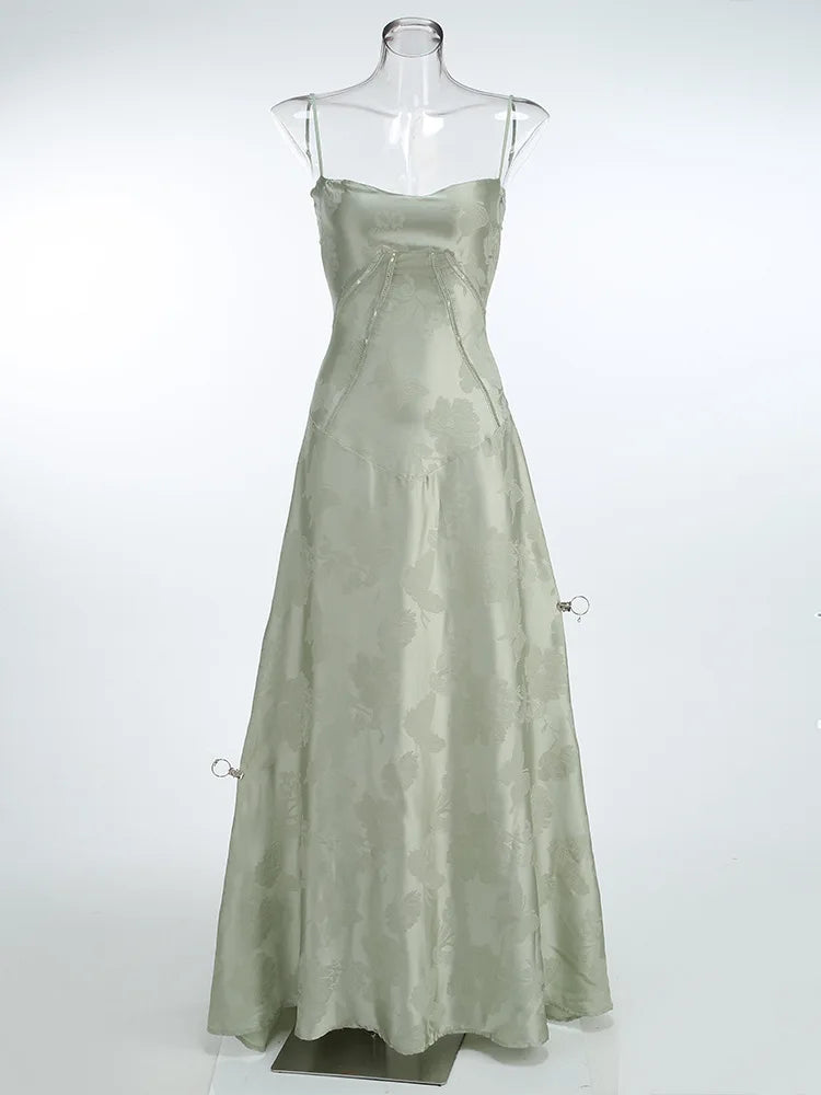 Long Sleeve Formal Deep V - Neck Evening Prom Gown