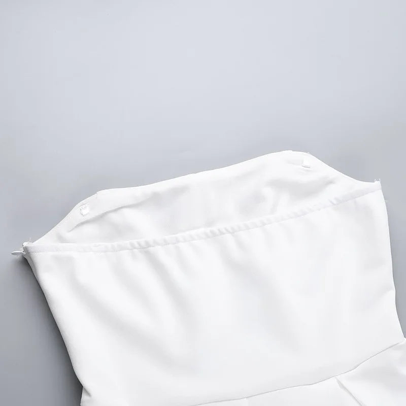 Elegant Strapless Corset A Line Solid Mini Dress