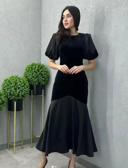 Elegant Black Modest Prom Dress - View 4 | VelvetHem