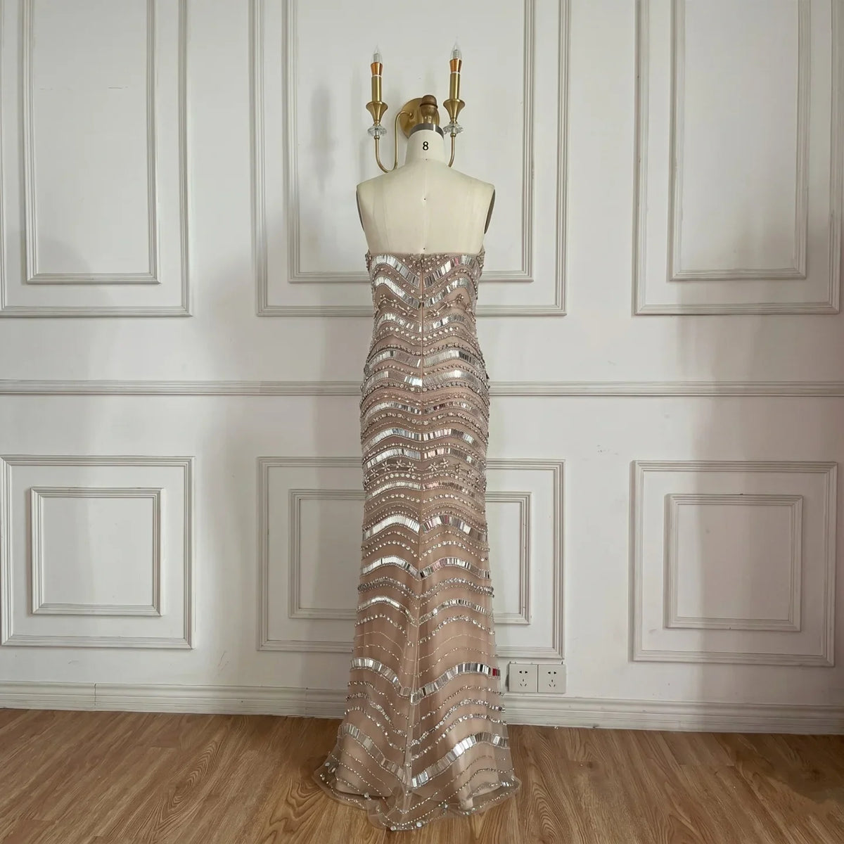 Zapdress Strapless Luxury Beaded Mermaid Evening Dress for Women Celebrity Party Gowns 2026 Customized (ZD17203)