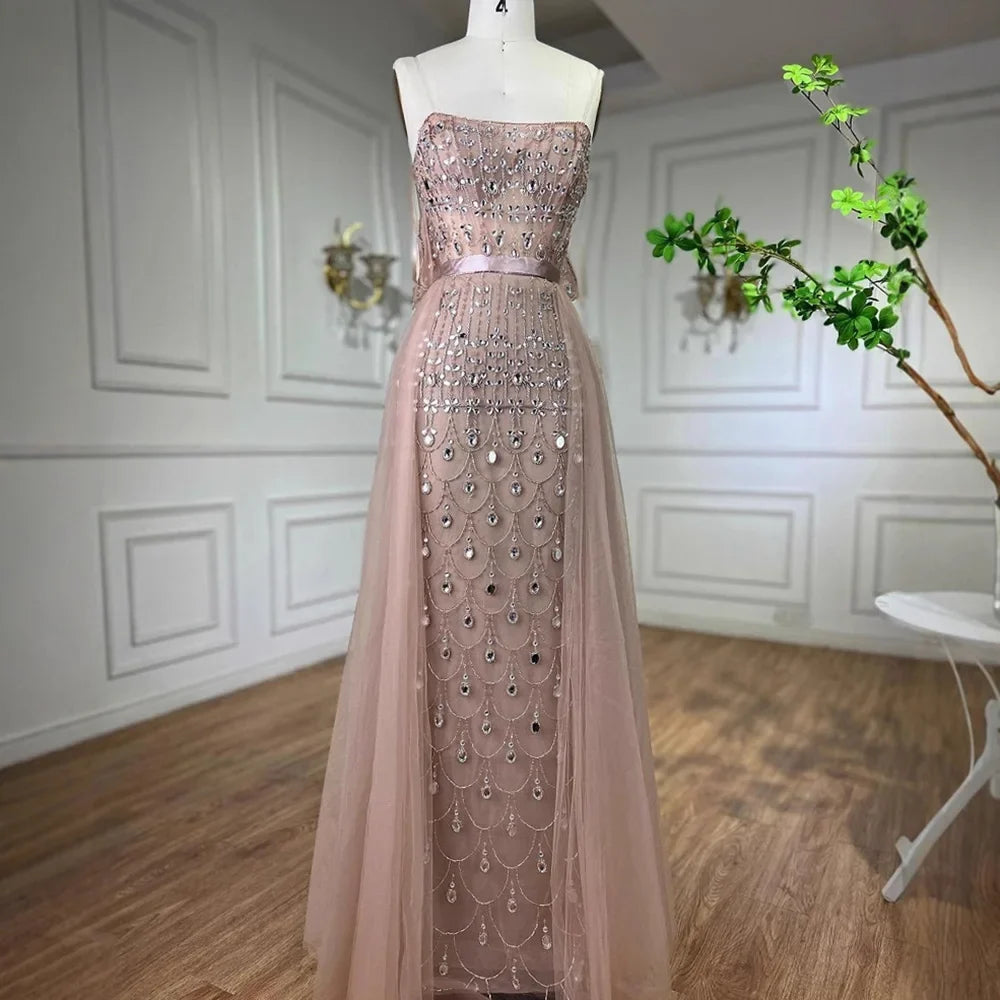 Zapdress Customized 2026 Red Off Shoulder Mermaid Beaded Overskirt Evening Dress Wedding Party Gowns for Women (ZD17316)