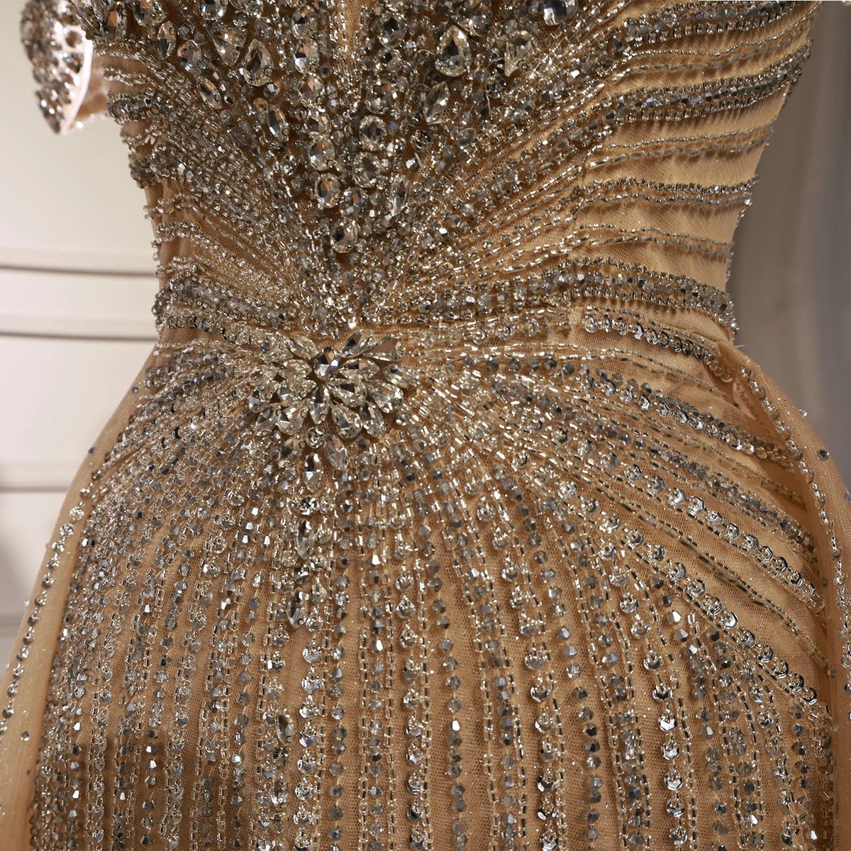 Zapdress Green Mermaid Beaded Evening Party Gown 2026 Elegant Off-Shoulder Runway Dress with Overskirt Customized (ZD17288)