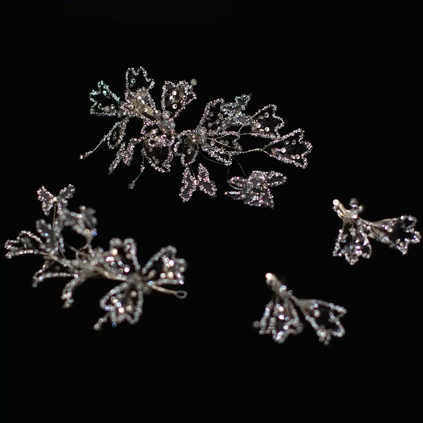 Wedding Hair Accessories Crystal Hair Pin Clip Butterfly Head Piece For Brides Women Girl Party Prom Hairpin Bridal Jewelry
