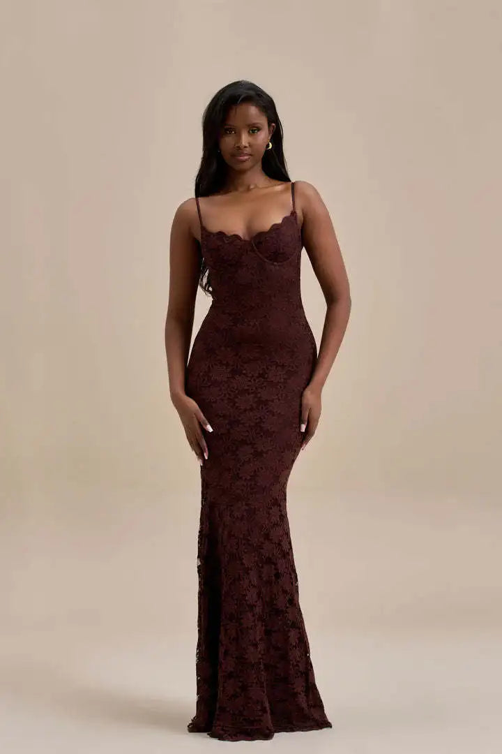 Spaghetti Strap Backless Maxi Dress