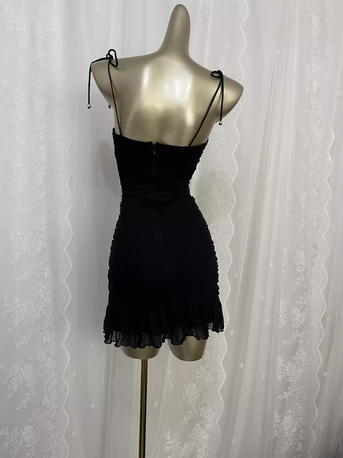 Sexy Sheath Straps Black Travel Vacation Dress Short Birthday Dress - View 2 | VelvetHem