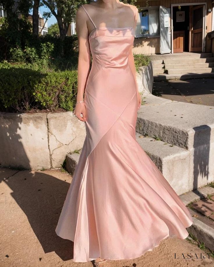 Elegant Satin Bodycon Mermaid Maxi Dress Prom Dresses Evening Dress