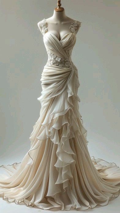Vintage Mermaid Sweetheart Chiffon Lace Long Wedding Dress