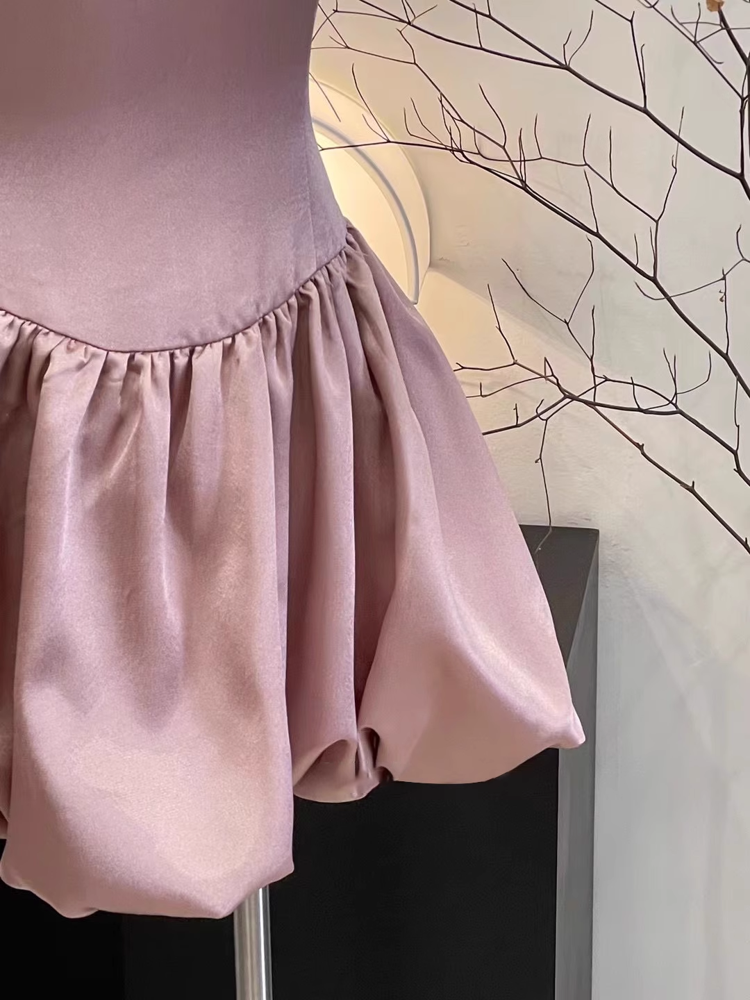 Cute A Line Spaghetti Straps Ruffled Pink Women's Short Holiday Dresses Homecoming Dress - View 4 | VelvetHem