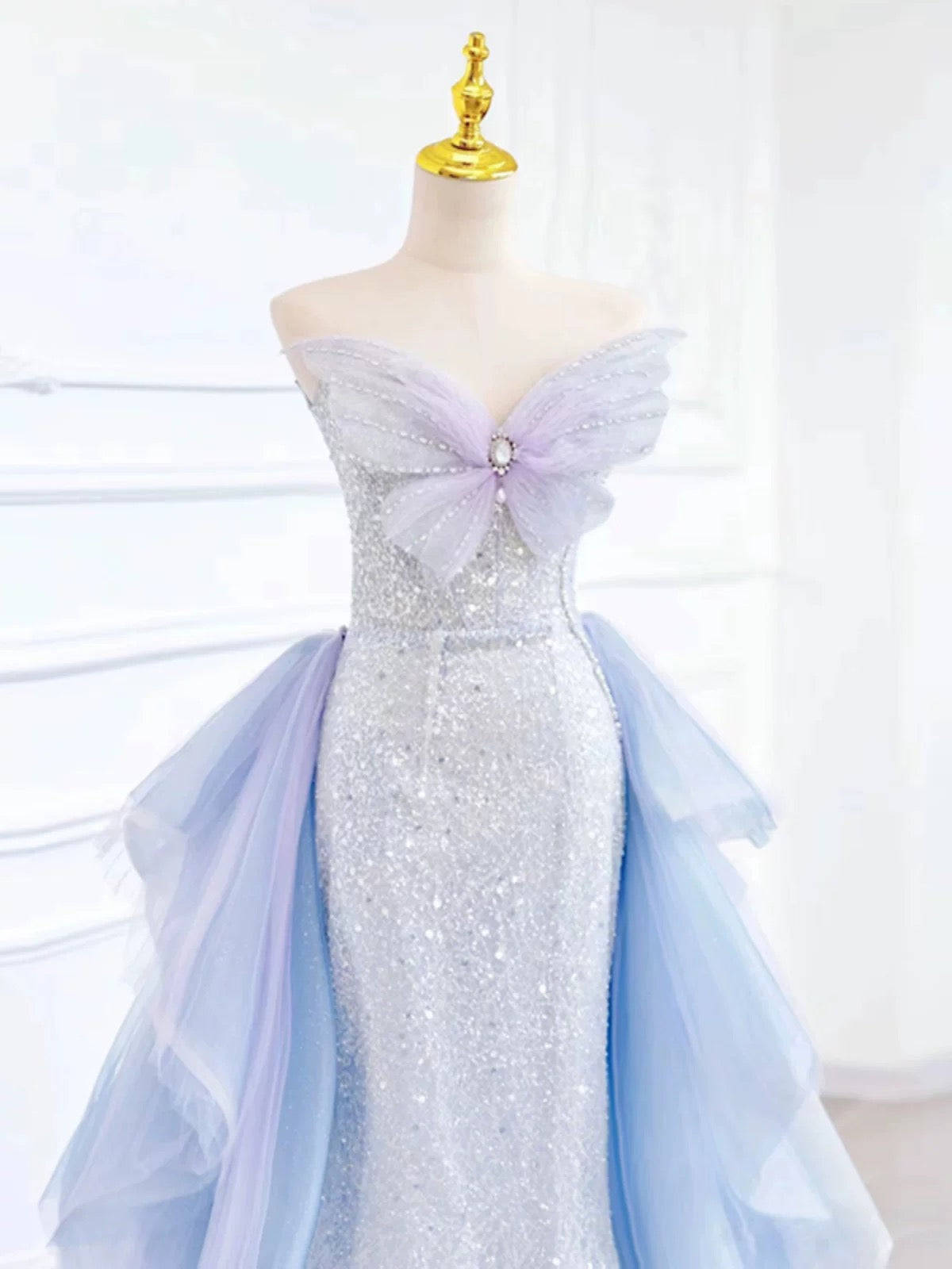 Pretty Mermaid Sweetheart Sequin Long Prom Dress Evening Dress Formal Dress - View 4 | VelvetHem