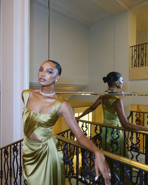 Pretty A line Square Neckline Green Satin Long Prom Dress Evening Dress Formal Dress - View 2 | VelvetHem