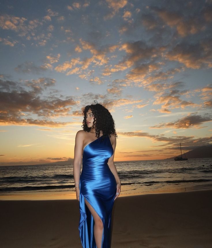 Classy Sheath One Shoulder Sleeveless Satin Long Prom Dresses