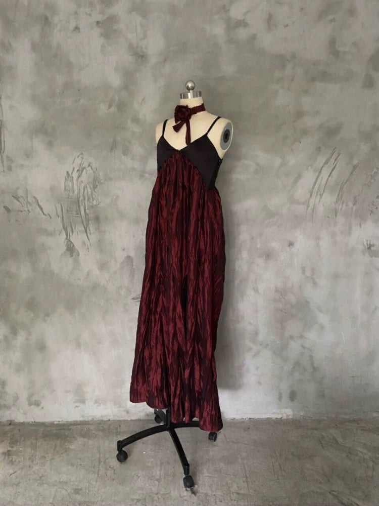 Pretty A line Spaghetti Straps Burgundy Long Prom Dresses Birthday Dress For Women - VelvetHem